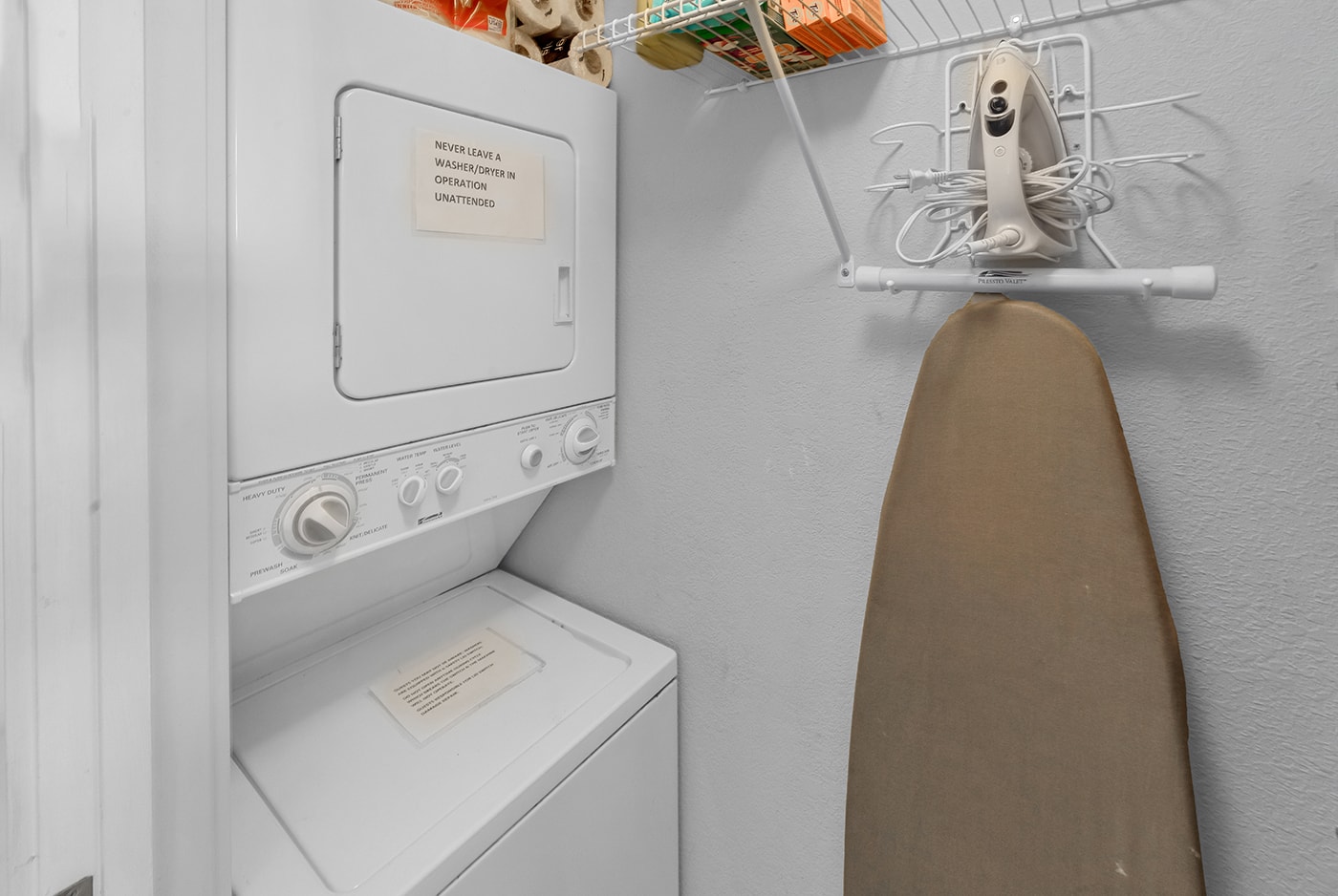 In-unit laundry with washer and dryer
